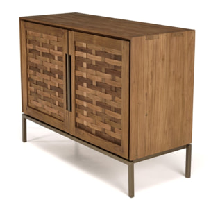 SIXTINE - Buffet en bois de teck recyclé 2 portes