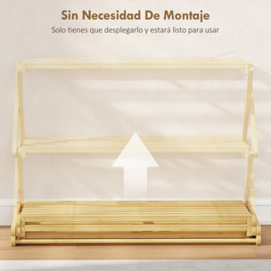 Zapatero Estrecho de Bambú, Zapatero Vertical Plegable de 3 Niveles, Sin Instalación, Estantería para Zapatos para Entrada, Pasillo, Dormitorio, Natural