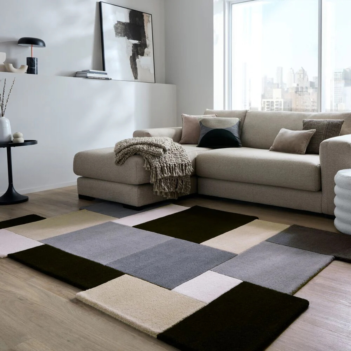 Tapis graphique en laine COLLAGE