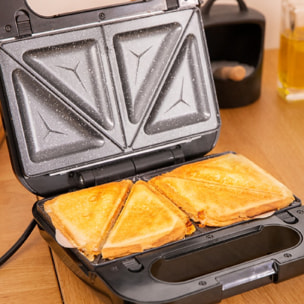 Sandwichera Rock´nToast 4in1. 1000 W de potencia, Capacidad para 2 Sándwiches, A