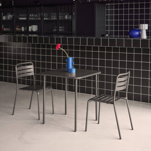 Table de jardin métal + 2 assises AMÉLIA