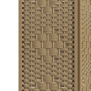 Paravent intérieur 3 panneaux pliables séparateur de pièce bois de peuplier bambou fibres de papier tressée naturel