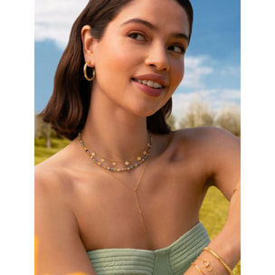 Collar Mini Moons Plata Baño Oro