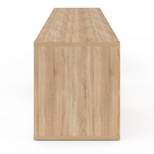 Meuble TV extensible Livona bois et blanc L180-270cm