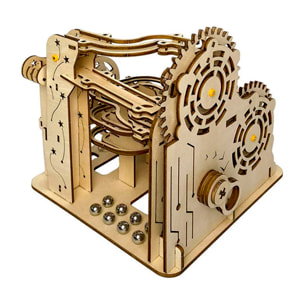 Maqueta de Madera 3D, con movimiento mecánico diseño de Bolas Orbitales Dinámicas. 96 piezas.