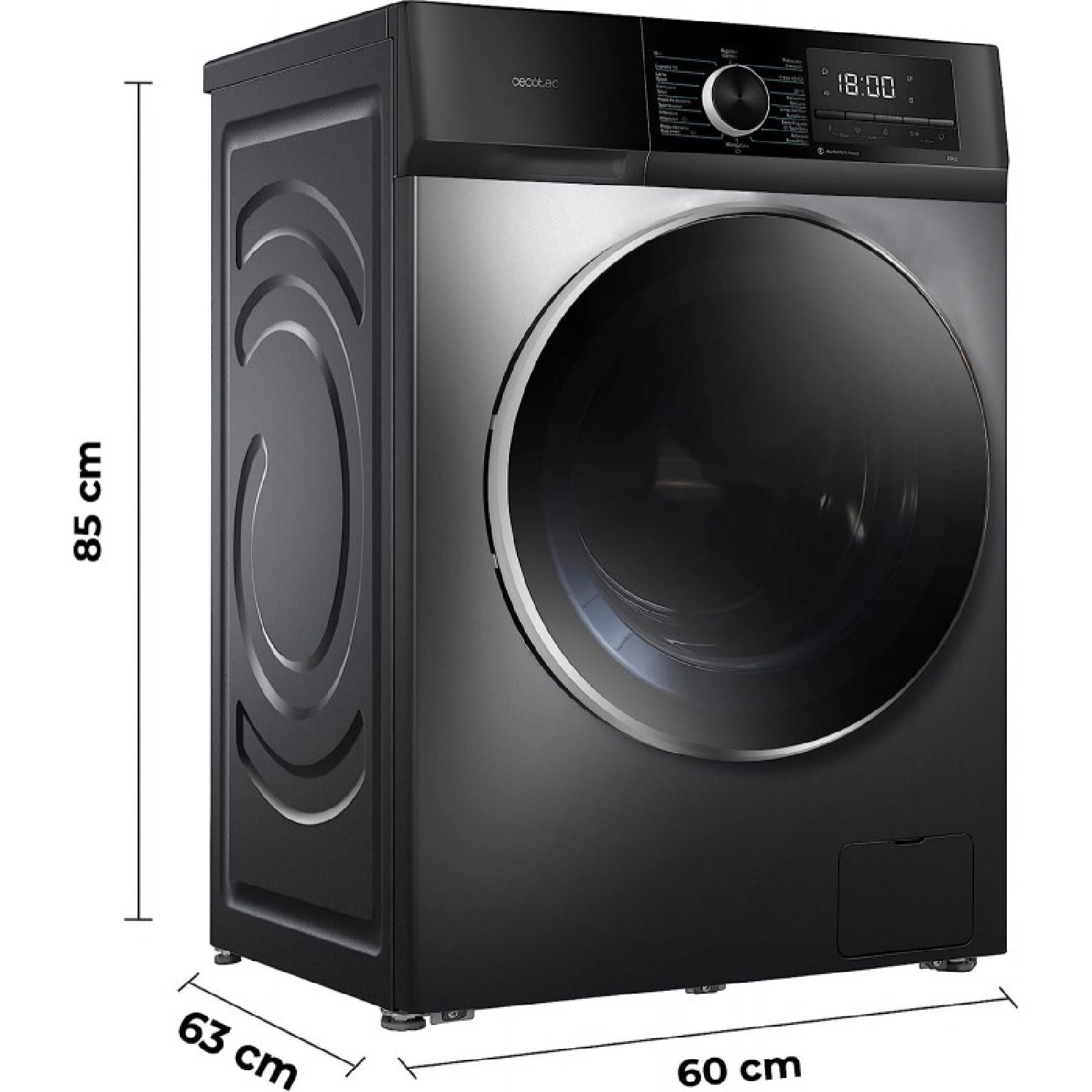 Cecotec Lave-linge Bolero DressCode 10500 Inverter Steel A