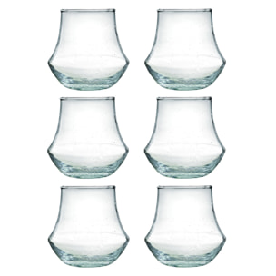 Nour - Juego de 6 vasos de cata de 28 cl en vidrio reciclado soplados a mano