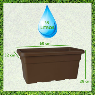 Jardinera Vulcano Zanvic bronce 60 x 32 x 28 cm (35 L) en plástico