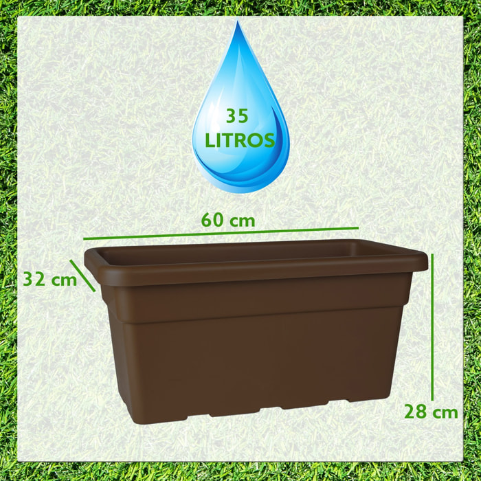 Jardinera Vulcano Zanvic bronce 60 x 32 x 28 cm (35 L) en plástico
