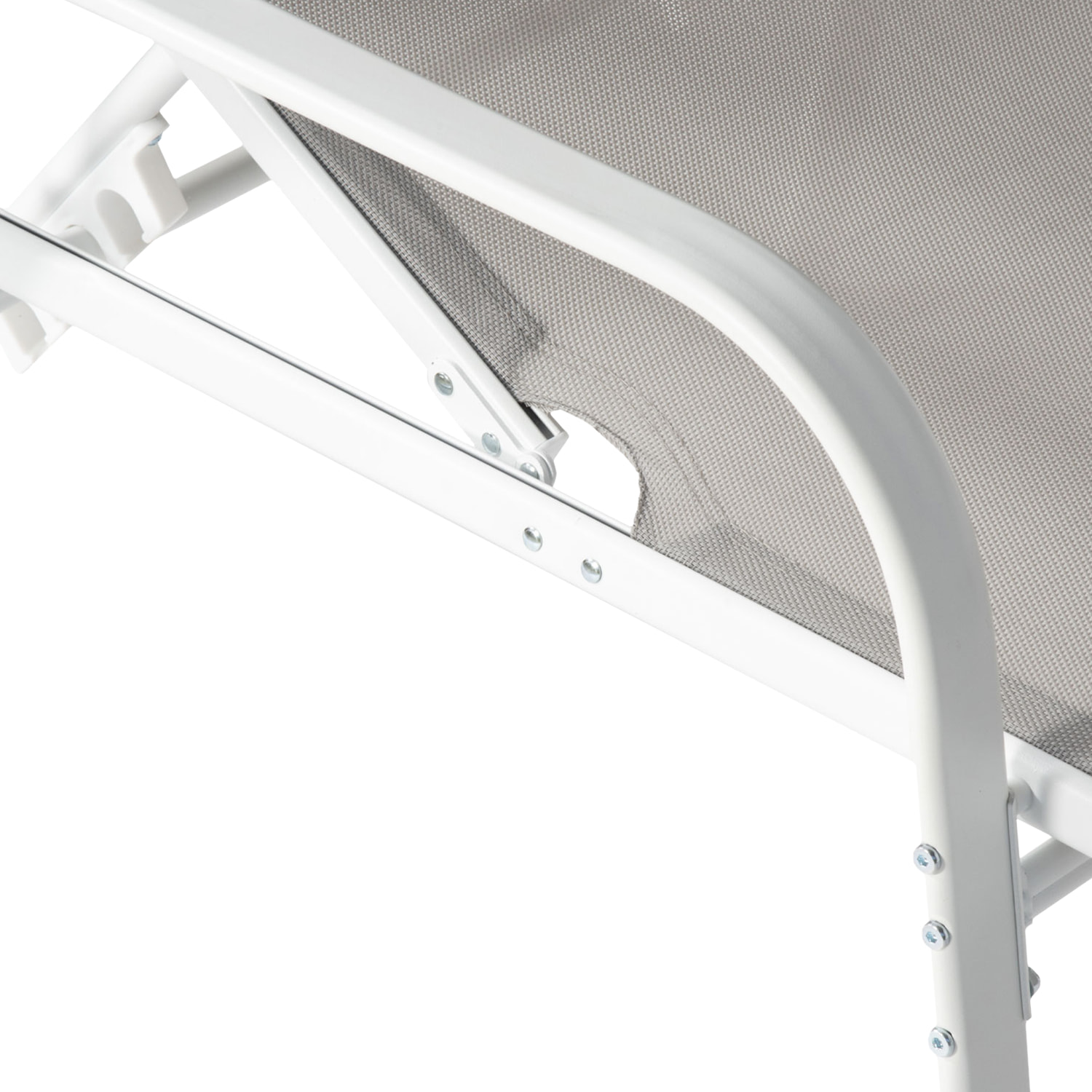 Lot de 2 bains de soleil SARDINIA en textilène gris - structure blanche