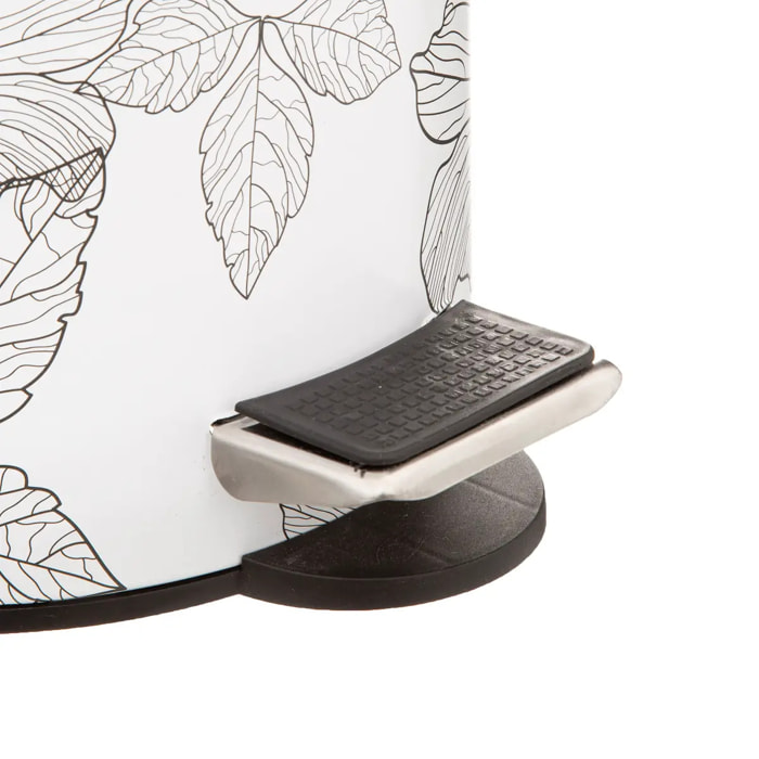 Poubelle soft close 3L "BlackFlora" noir et blanc