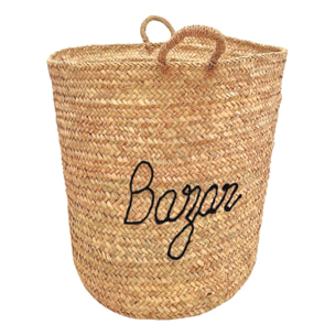 Grand panier naturel BAZAR XL - Noir