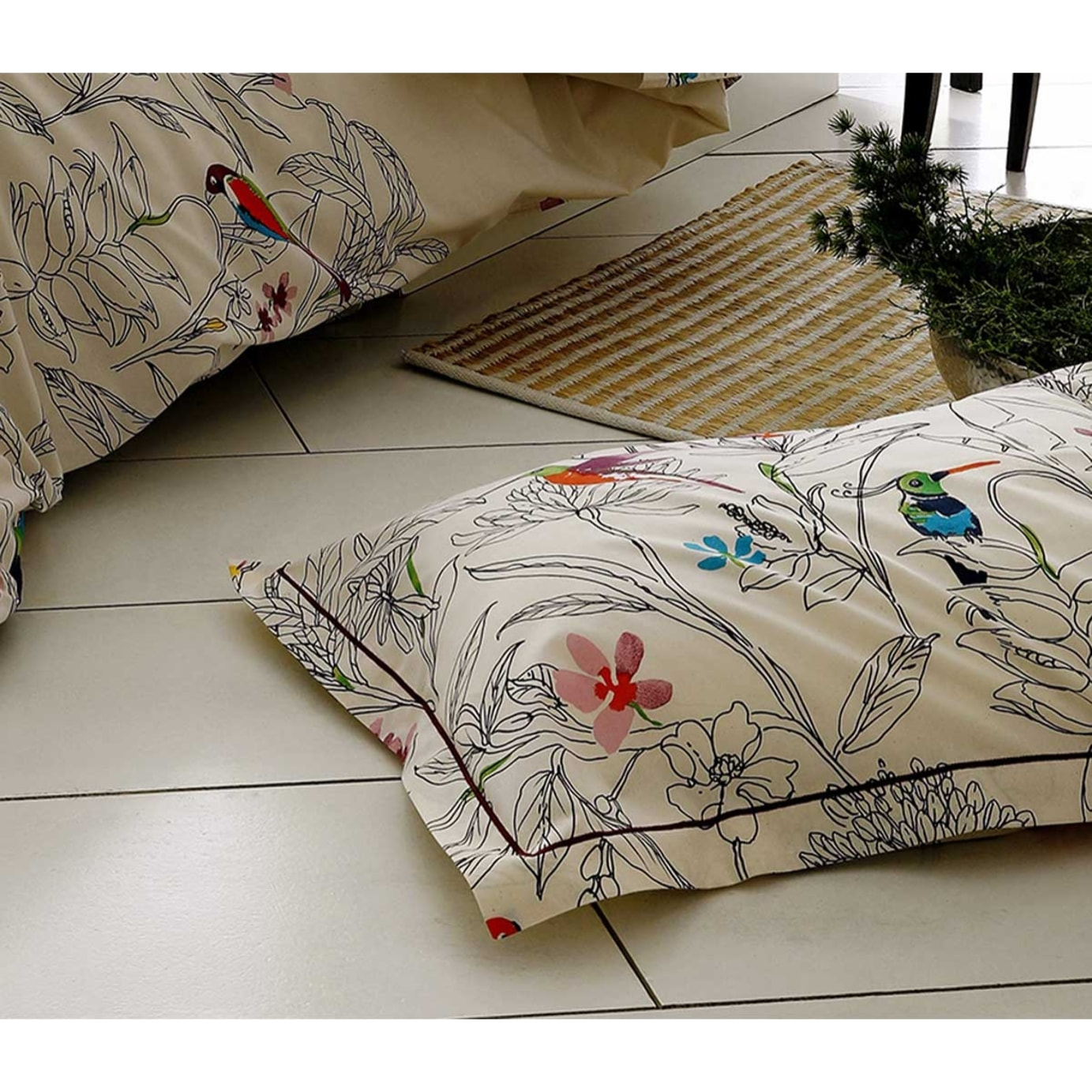 Taie d'oreiller faune et flore - Ecru