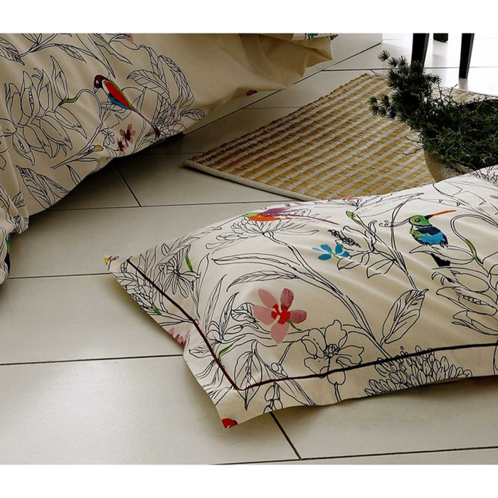 Taie d'oreiller faune et flore - Ecru