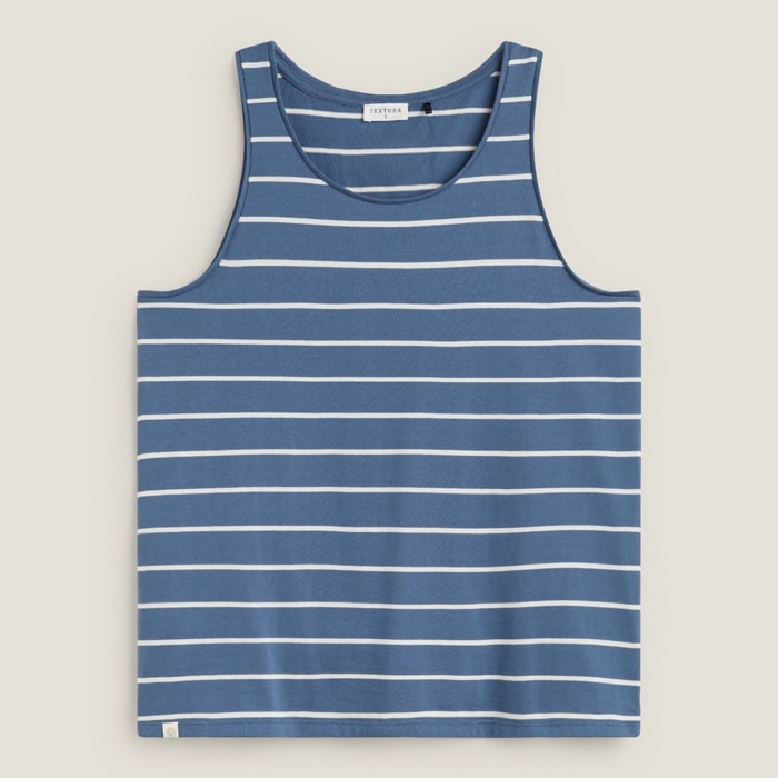 Camiseta algodón sostenible rayas Elea color azul marino 100% Algodón orgánico