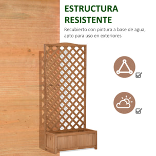 Jardinera con Enrejado Madera Arriate para Trepadora Flores 76x36x170 cm Marrón