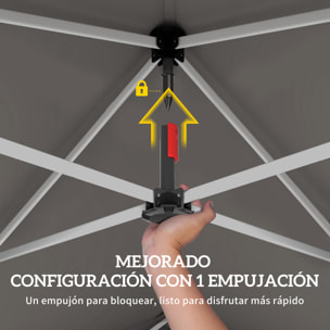 Carpa Plegable 2,4x2,4 m, Pop-up, Cenador de Jardín con UPF50+, Bloqueo Central, Altura Ajustable, Bolsa de Transporte, Sacos Arena, Gazebo para Exterior, Beige