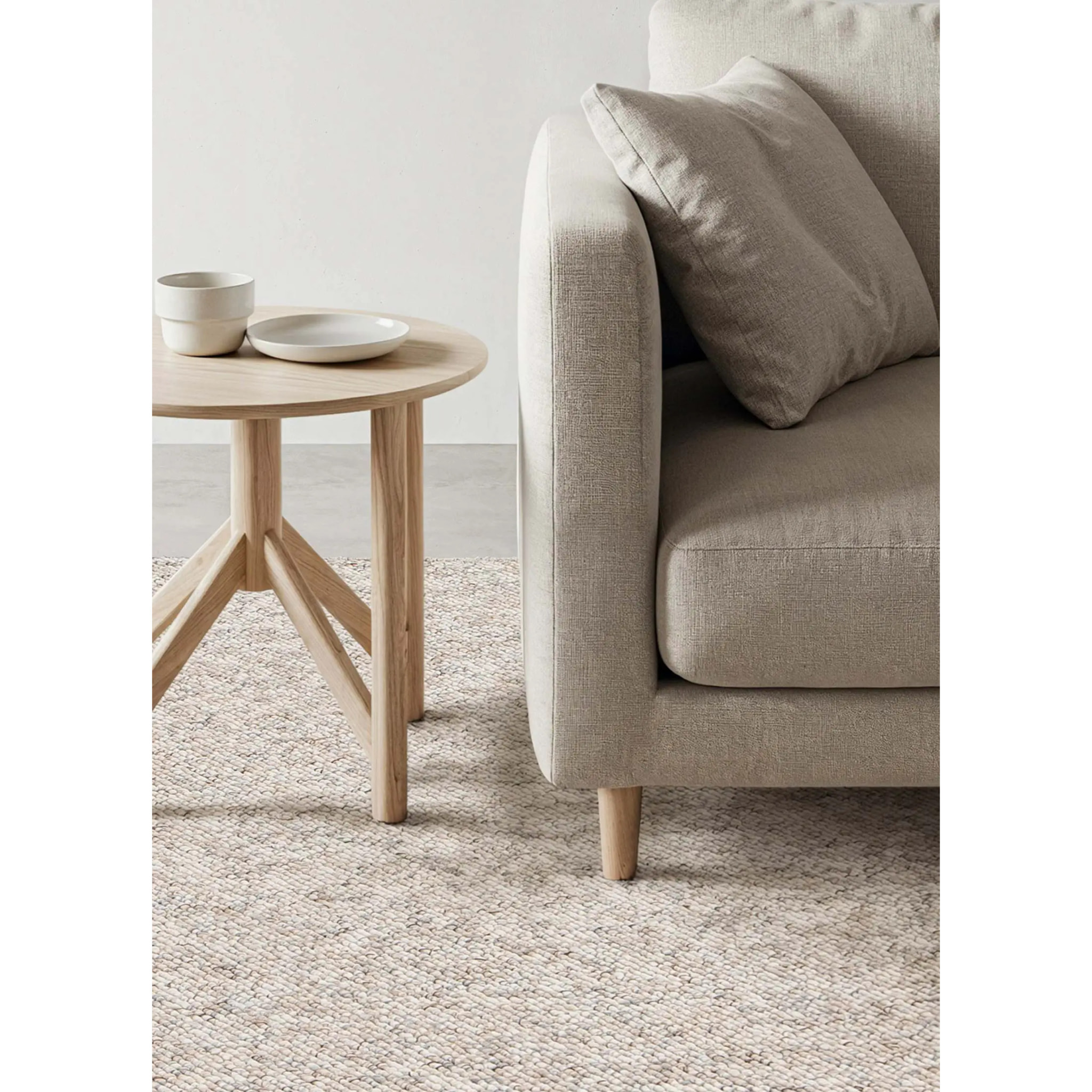 PETRA Alfombra lavable tejido en bucle en crema, varias medidas disponibles.