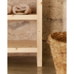 Étagère à chaussures en bois massif ton naturel 80x60cm Hauteur: 80 Longueur: 60 Largeur: 35