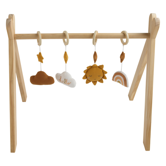 Arche d'éveil bois avec 4 jouets