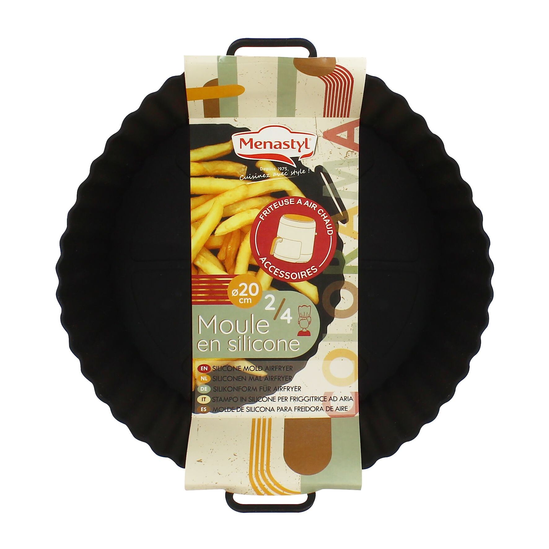 Moule rond en silicone 20cm pour friteuse sans huile