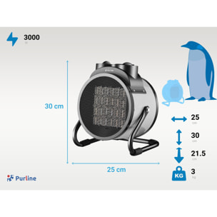 Chauffage industriel de grand puissance 3000 W