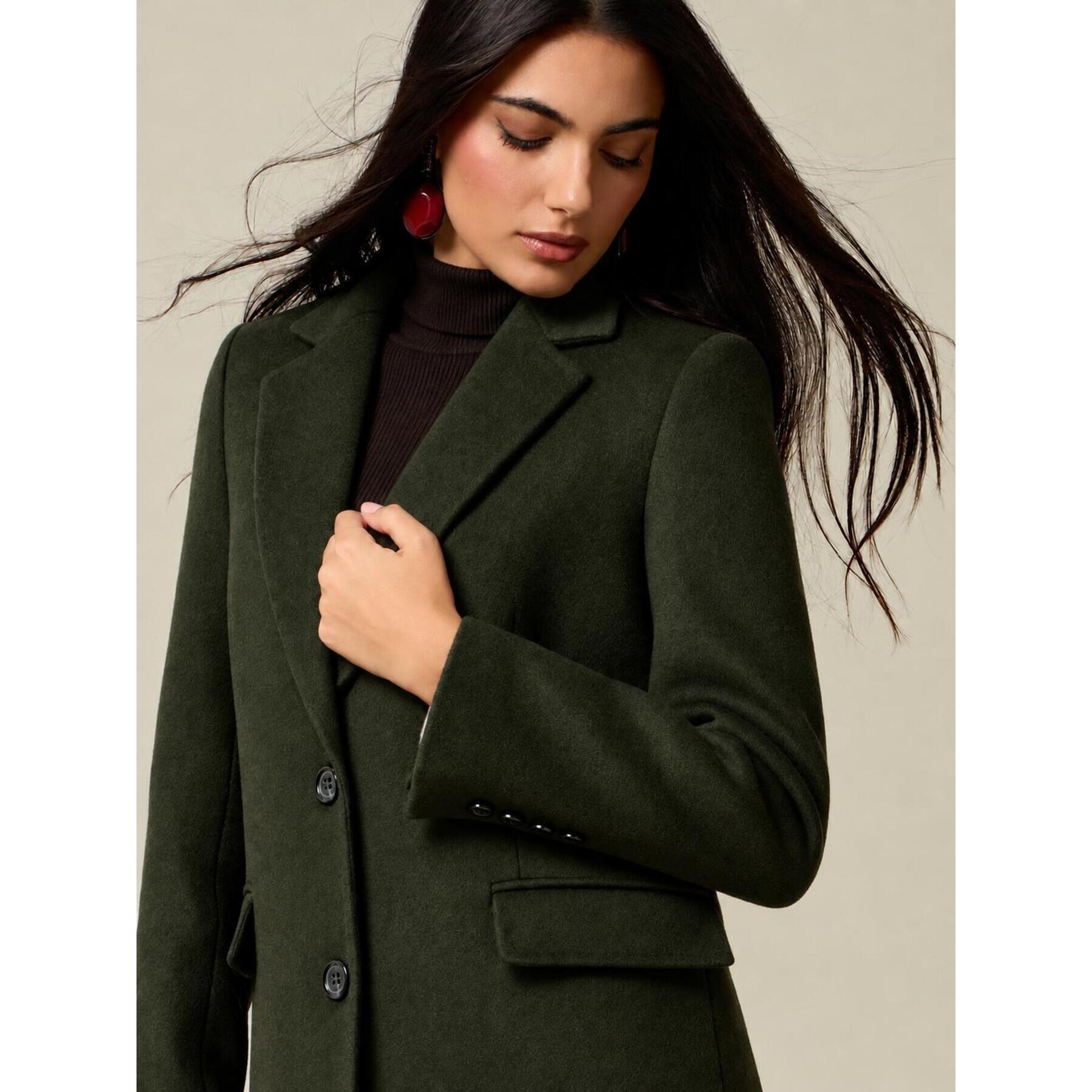 Oltre - Cappotto lungo misto lana - Verde militare