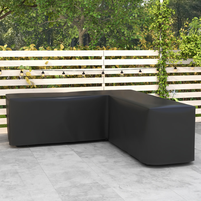 Housse de protection salon de jardin d'angle - imperméable, anti-UV - dim. 250L x 250l x 79H cm - noir