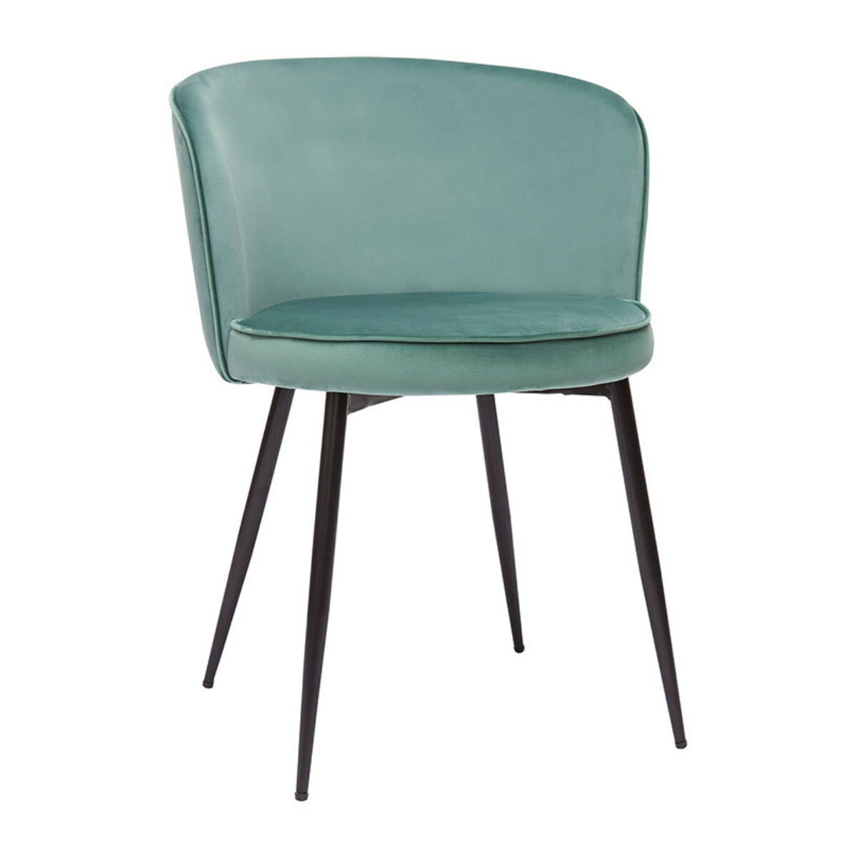 Chaises design en tissu velours vert céladon et métal noir (lot de 2) SERIF