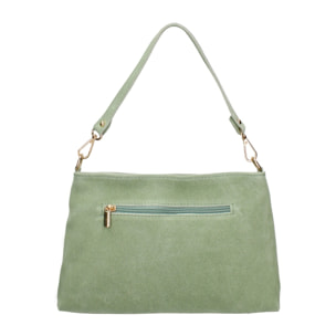 Borsa a mano da donna Made in Italy - Modello Celeste Pro - Pelle scamosciata - 30.0 x 17.0 x 9.0 cm