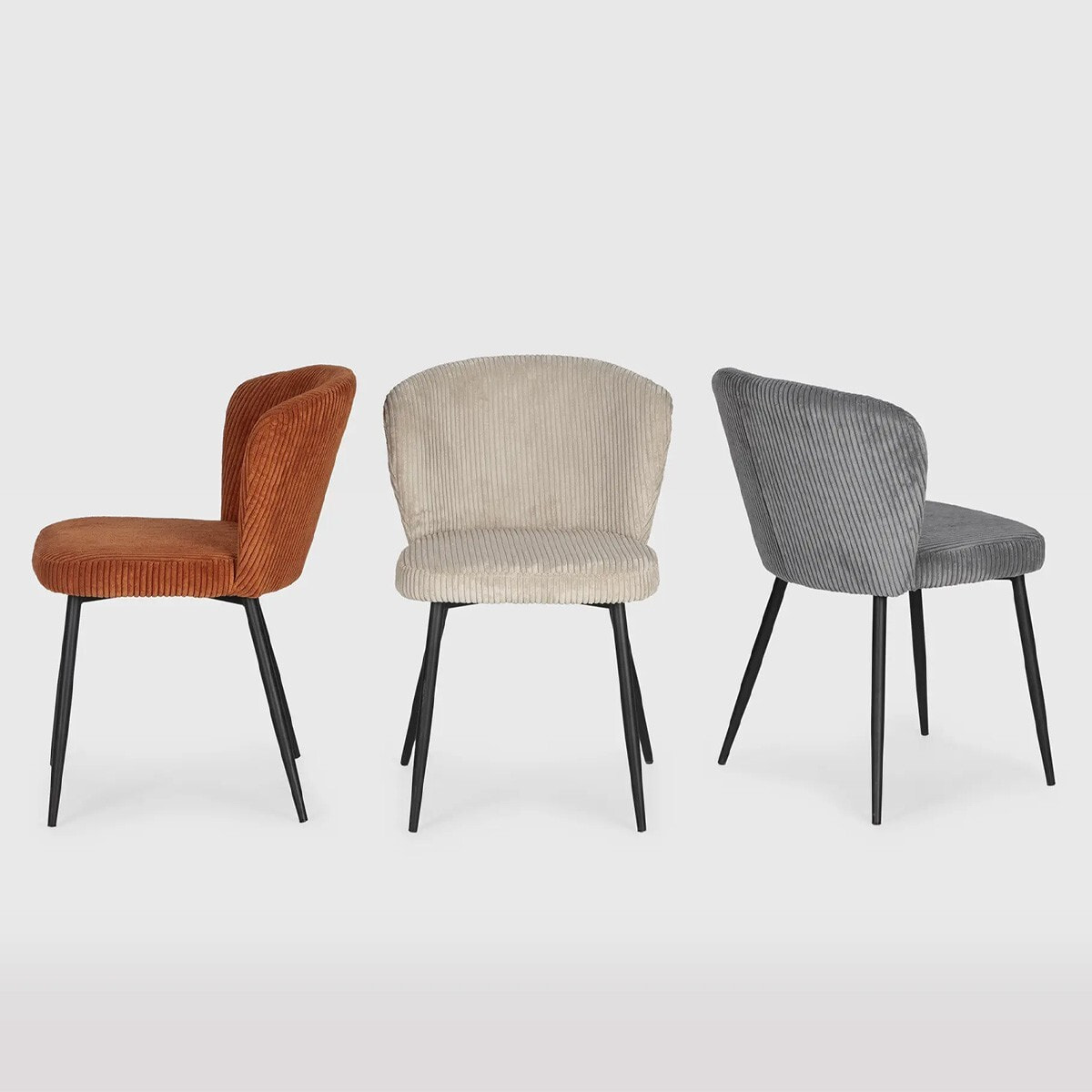 Lot de 4 chaises en velours côtelé - KLARA