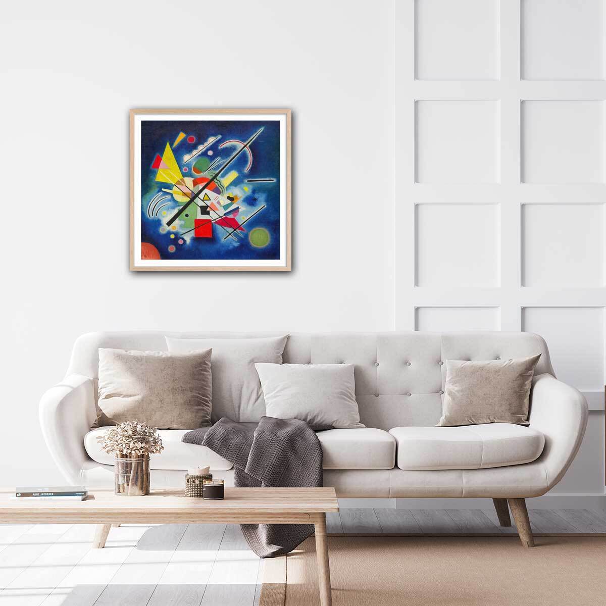 Poster Bleu de Ciel - Wassily Kandinsky Affiche + cadre en bois - Chêne