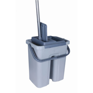 Balai plat vadrouille et seau gris Cenocco CC9070-GRE