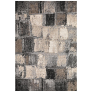 Tapis épais et moelleux Pobi, motif géométrique déstructuré