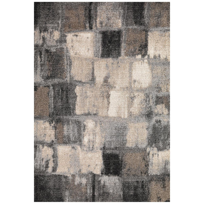 Tapis épais et moelleux Pobi, motif géométrique déstructuré