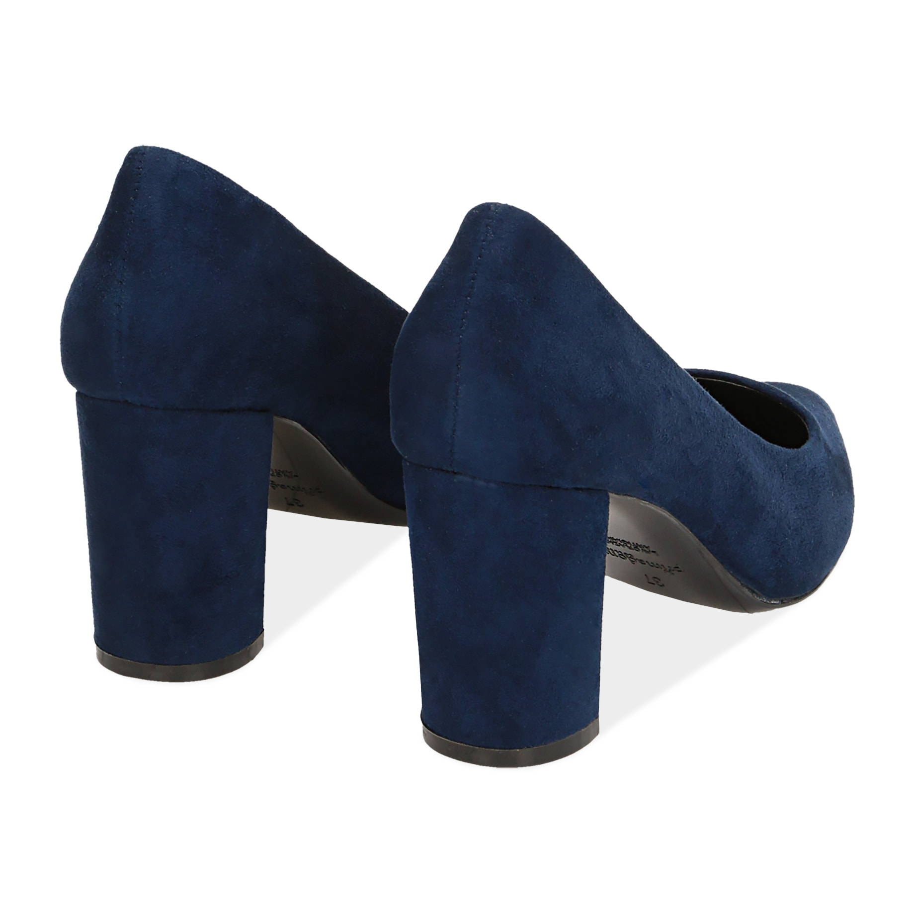 Zapato de tacón azules de microfibra, tacón 7,50 cm