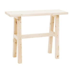 Console en bois massif couleur naturel de 100x80cm Hauteur: 80 Longueur: 100 Largeur: 35