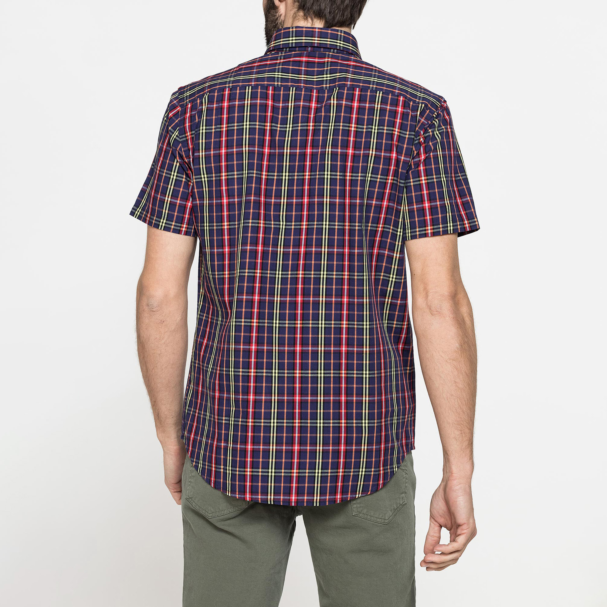 CAMICIA A MANICA CORTA IN COTONE CON FANTASIA