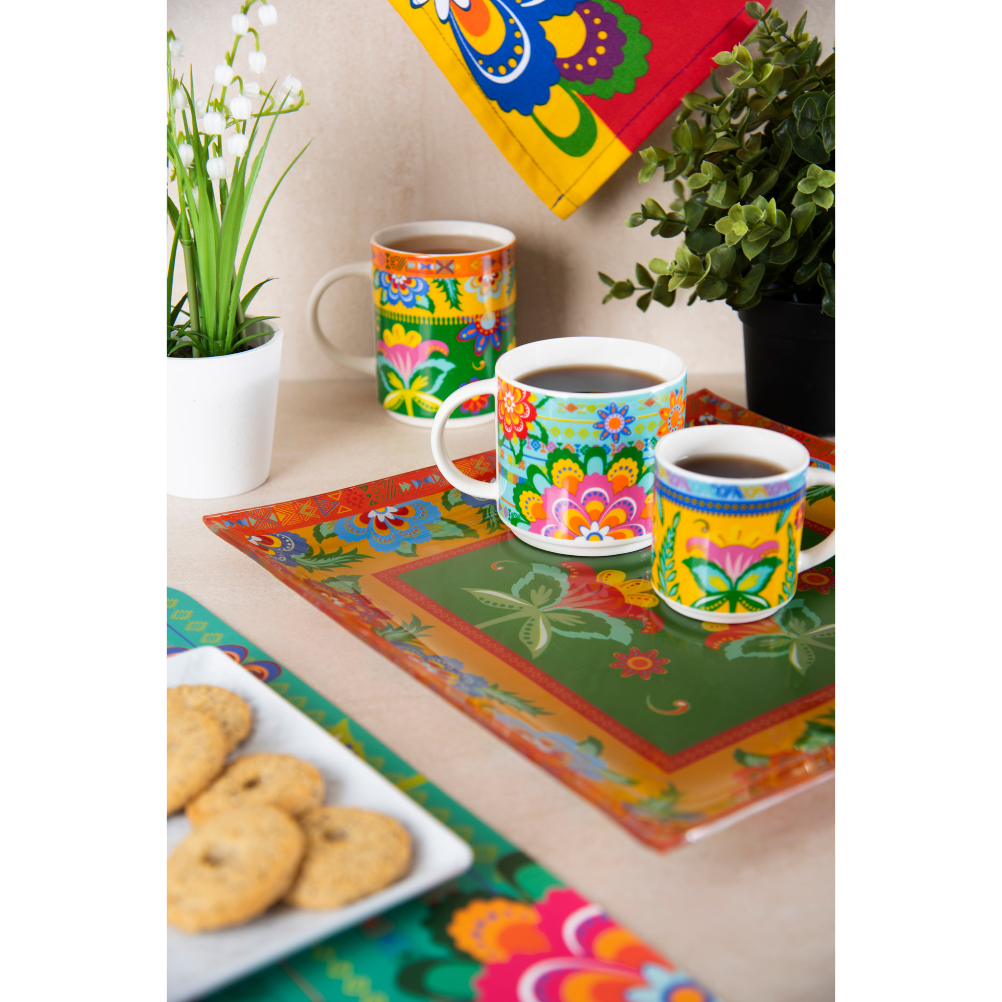 Set de 4 Mugs Excelsa – Gipsy Soul, New Bone China Multicolore
