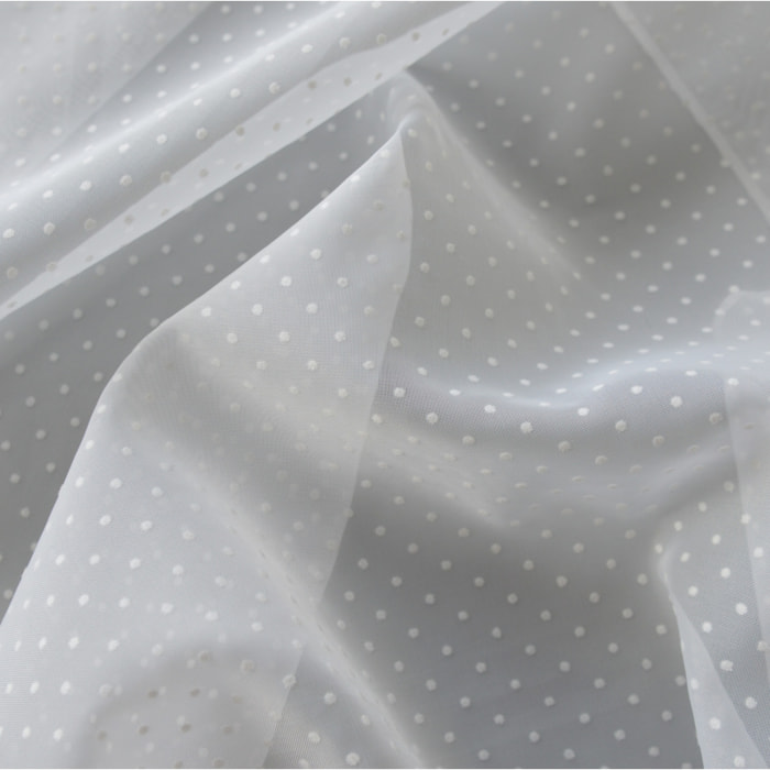Tissu en voile à plumetis - Blanc