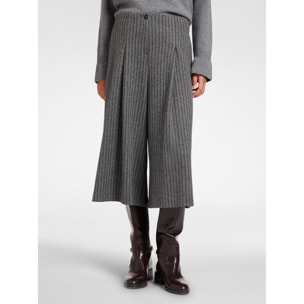 Elena Mirò - Pantalones cropped de rayas jacquard - Gris