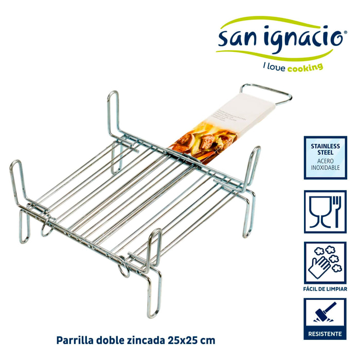 Parrilla doble zincada 25 x 25 cm colección la dehesa