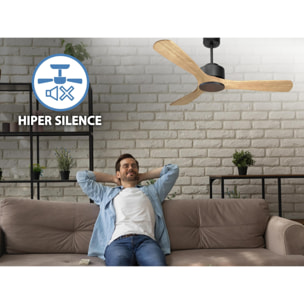 Ventilateur de plafond ø132 cm avec Wifi Réversible Hypersilence 40   W Noir