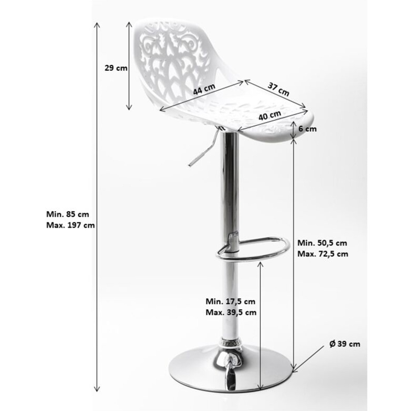 Tabouret de bar Ornament blanc Kare Design