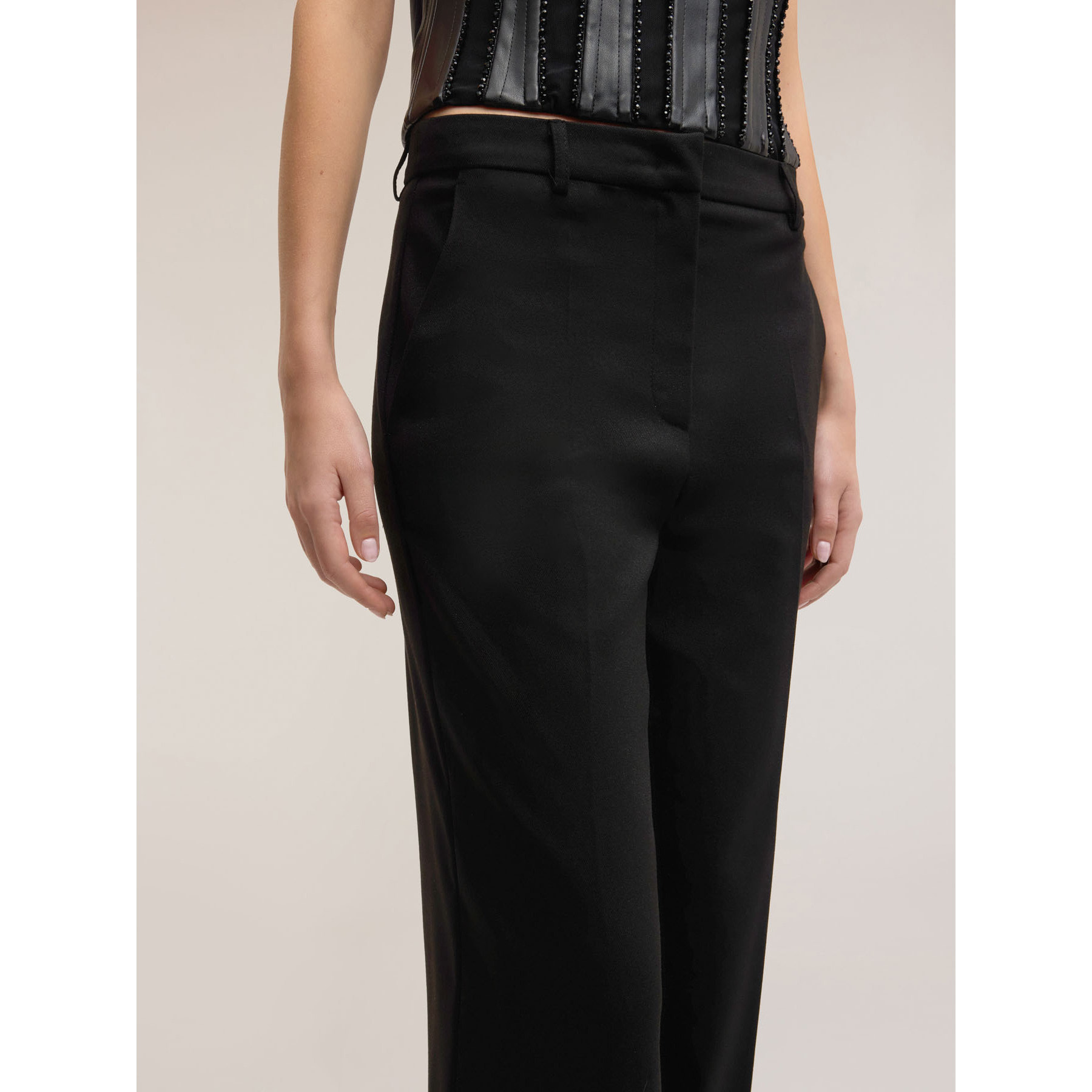 Motivi - Pantalones palazzo mezcla lurex Smart Couture - Negro