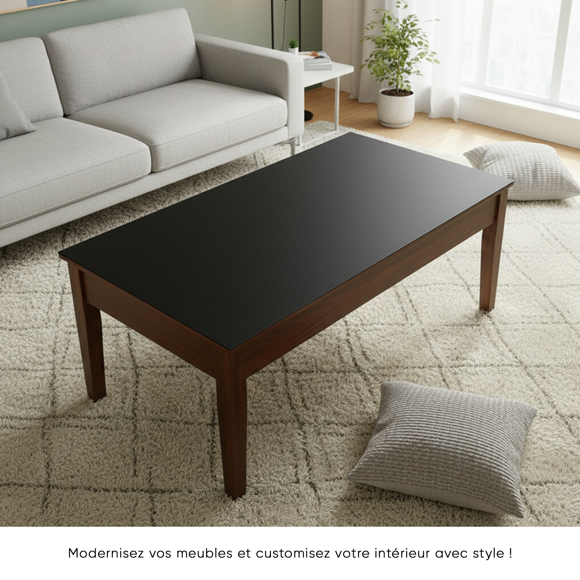 Rouleau adhésif granit noir au mètre - Autocollants Revêtement Adhésif Cuisine Meubles Salle de bain