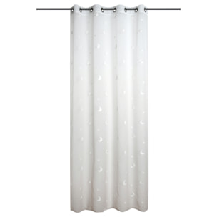 Voilage enfant brodé étoiles et lunes - Naturel