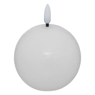 Bougie boule LED Molia D.8cm blanc