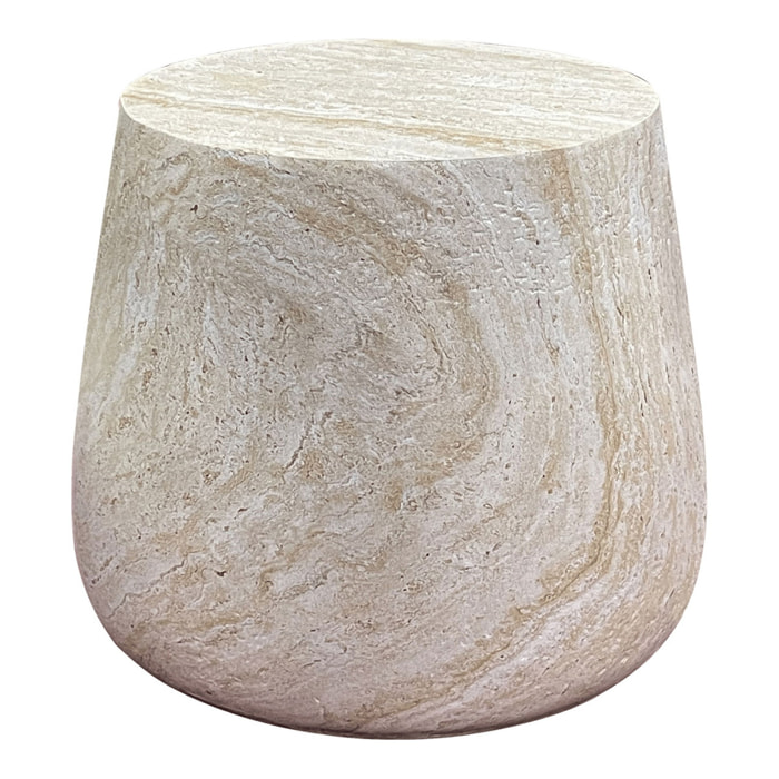 Bonn - Tavolino d'appoggio in fibroclay naturale ø47x41 cm