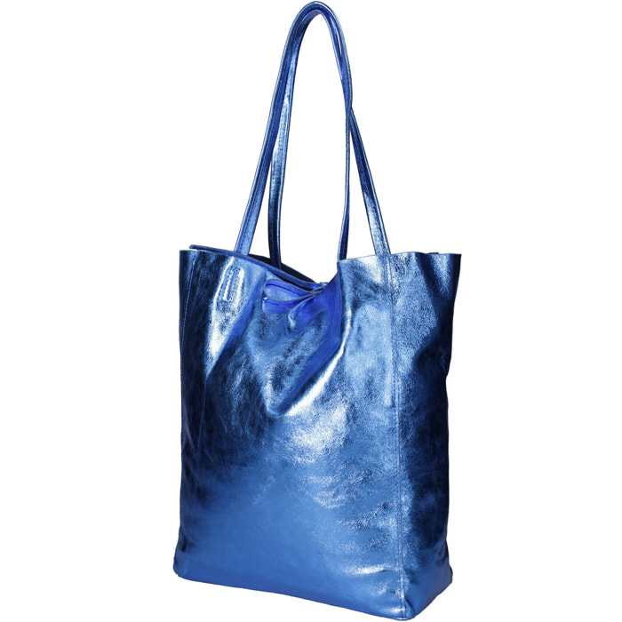 Borsa Shopper  da donna In Vera pelle Made in Italy 40x36x11 cm